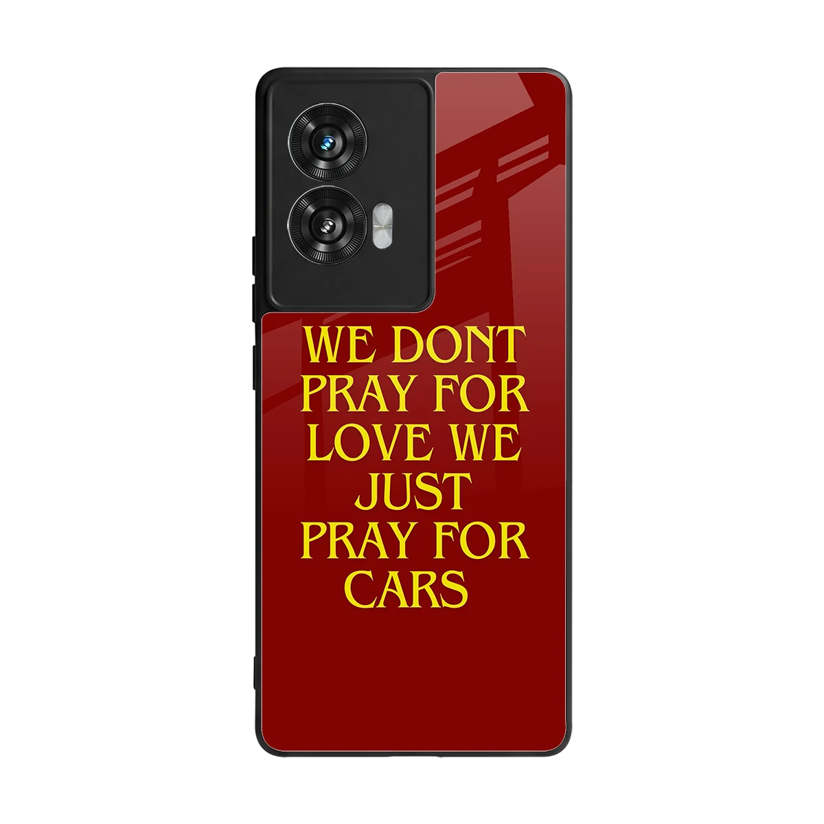 Pray For Cars back phone cover | glass case for motorola edge 50 fusion