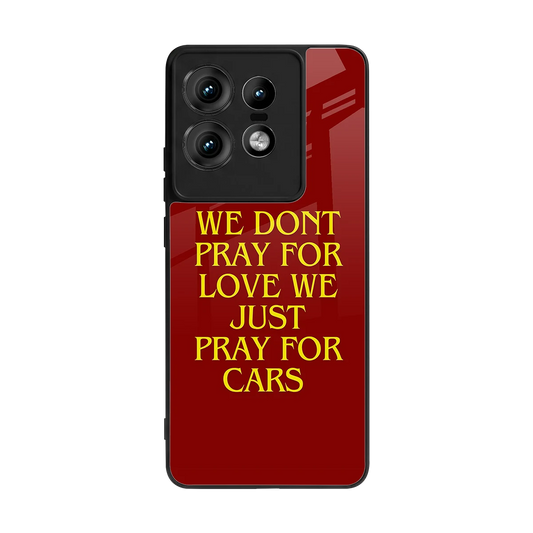Pray For Cars back phone cover | glass case for motorola edge 50 pro