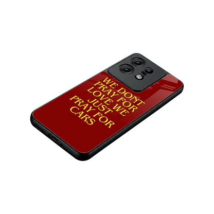 Pray For Cars stylish phone case for motorola edge 50 pro | glossy glass and slim fit