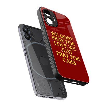 Pray For Cars sleek nothing phone 1 cover with tempered glass back and TPU edges