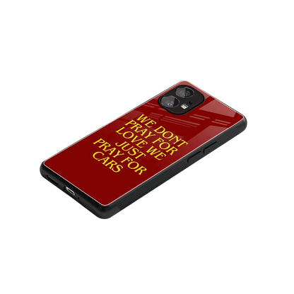 Pray For Cars stylish phone case for nothing phone 1 | glossy glass and slim fit