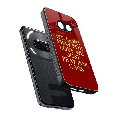Pray For Cars sleek nothing phone 2a plus cover with tempered glass back and TPU edges