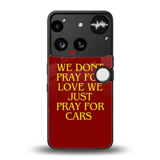 Pray For Cars back phone cover | glass case for nothing phone 3