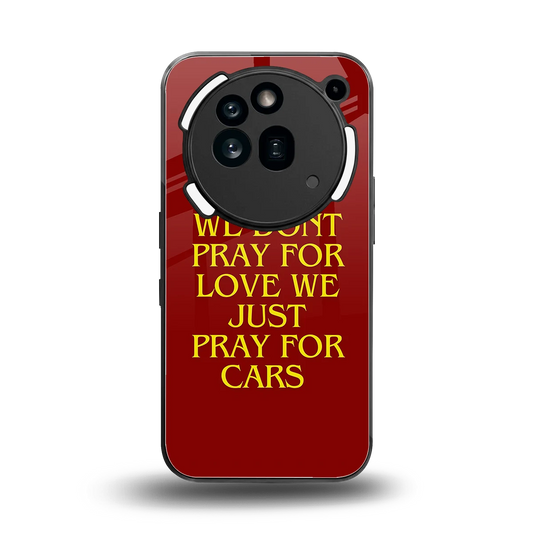 Pray For Cars back phone cover | glass case for nothing phone 3a pro