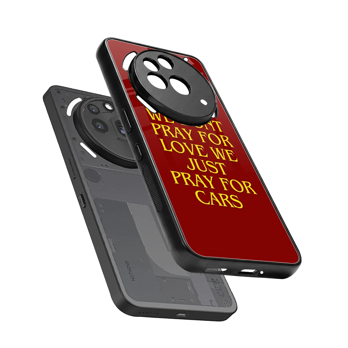 Pray For Cars sleek nothing phone 3a pro cover with tempered glass back and TPU edges
