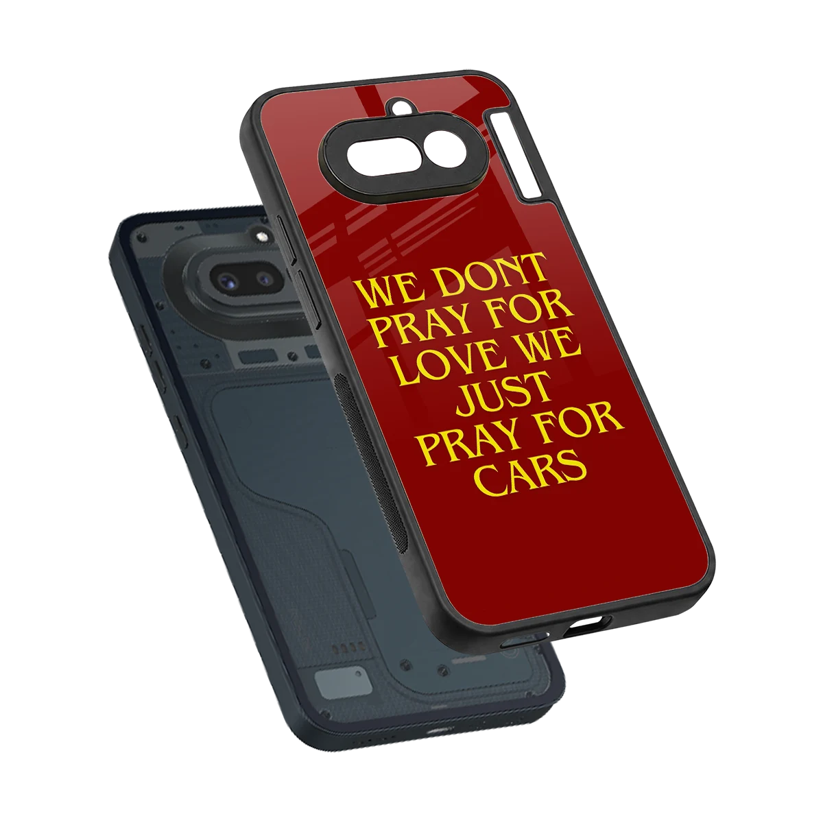 Pray For Cars sleek nothing phone 4a cover with tempered glass back and TPU edges