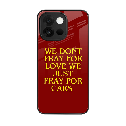Pray For Cars back phone cover | glass case for oneplus 13s