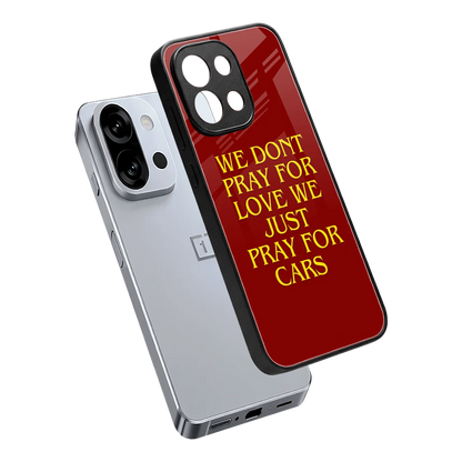 Pray For Cars sleek oneplus 13s cover with tempered glass back and TPU edges