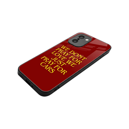 Pray For Cars stylish phone case for oneplus 15r | glossy glass and slim fit