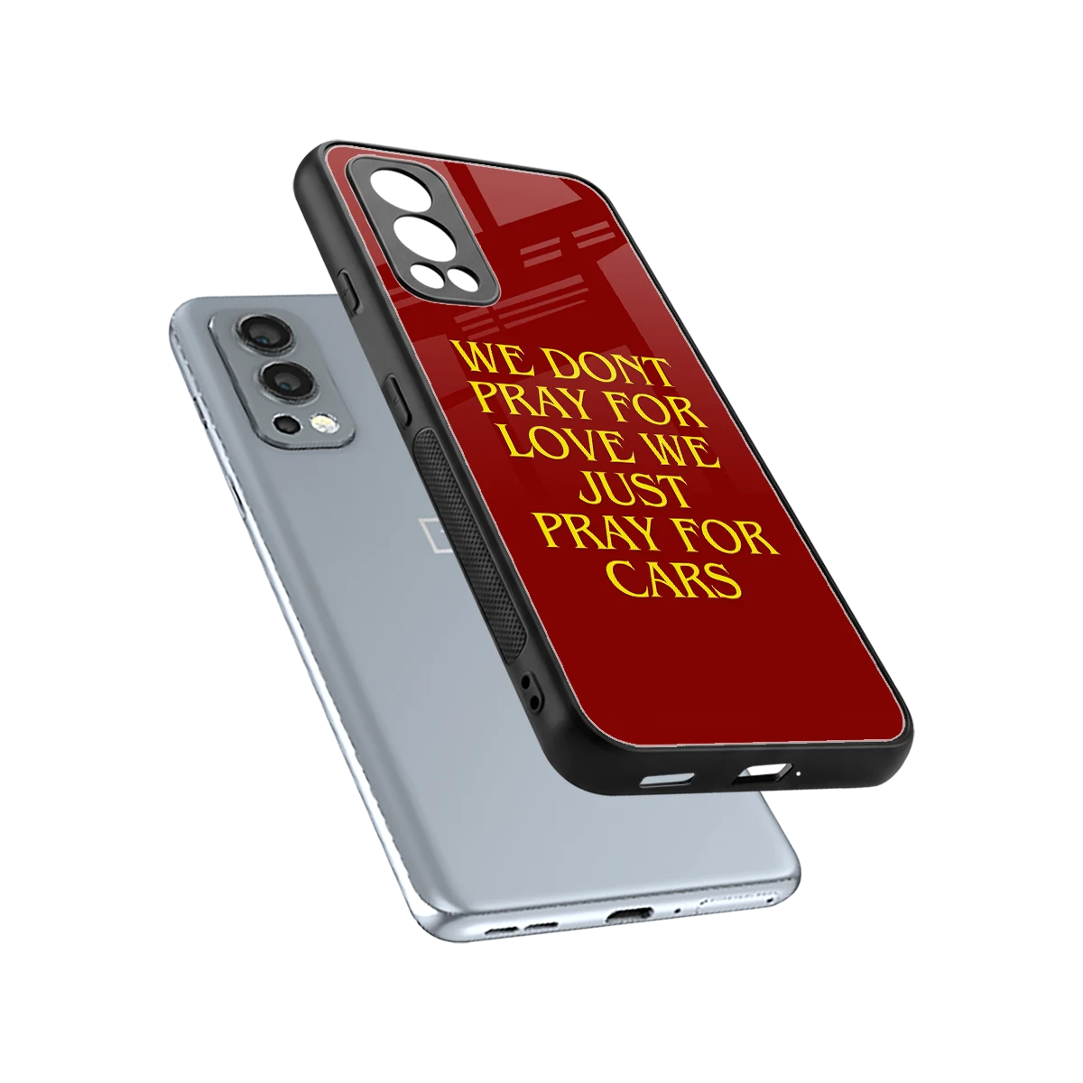 Pray For Cars sleek oneplus nord 2 cover with tempered glass back and TPU edges