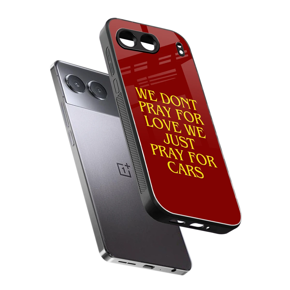 Pray For Cars sleek oneplus nord 4 cover with tempered glass back and TPU edges