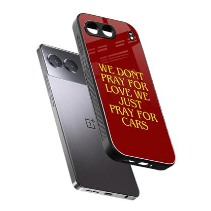 Pray For Cars sleek oneplus nord 4 cover with tempered glass back and TPU edges