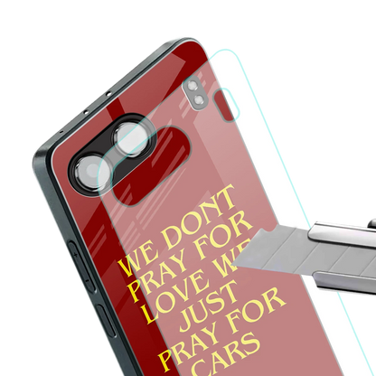 Pray For Cars stylish phone case for oneplus nord 4 | glossy glass and slim fit