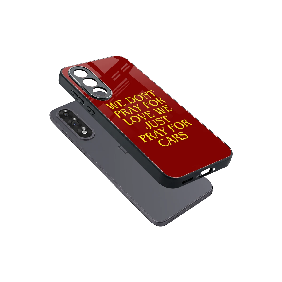 Pray For Cars sleek oneplus nord 5 cover with tempered glass back and TPU edges