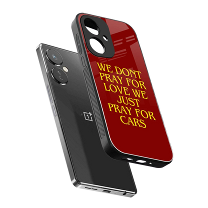 Pray For Cars sleek oneplus nord ce 3 cover with tempered glass back and TPU edges
