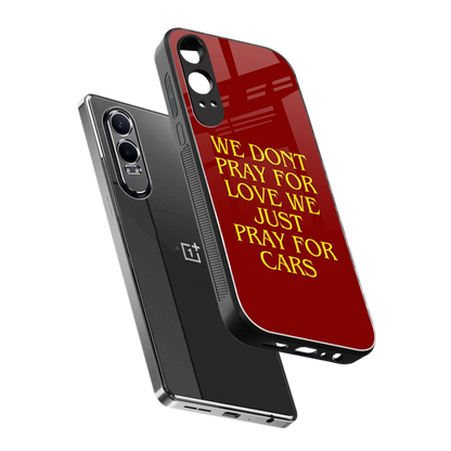 Pray For Cars sleek oneplus nord ce 4 lite cover with tempered glass back and TPU edges