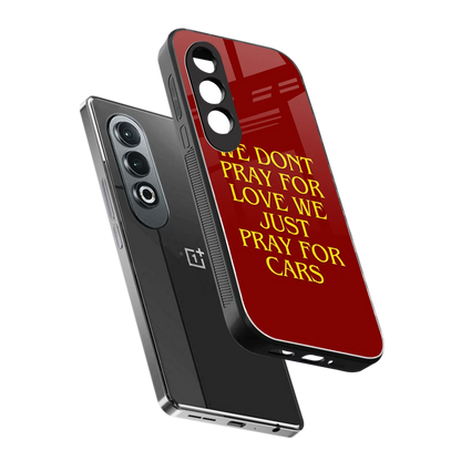 Pray For Cars sleek oneplus nord ce 4 cover with tempered glass back and TPU edges