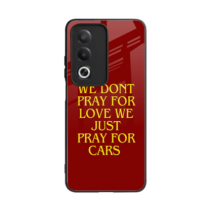 Pray For Cars back phone cover | glass case for oppo a3 pro