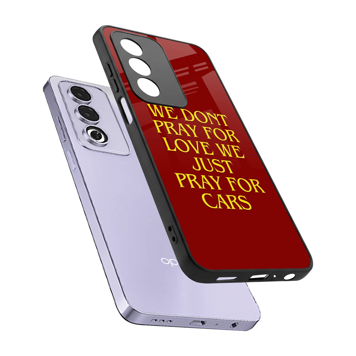 Pray For Cars sleek oppo a3 pro cover with tempered glass back and TPU edges