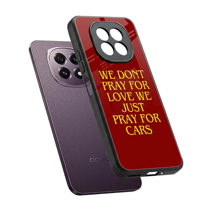 Pray For Cars sleek oppo f29 5g cover with tempered glass back and TPU edges