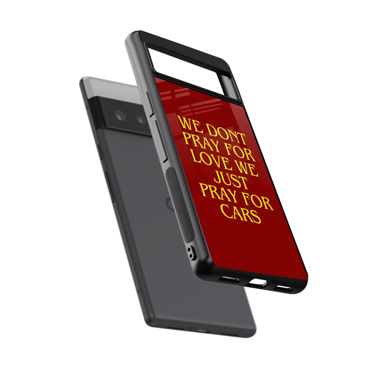 Pray For Cars sleek google pixel 6 pro cover with tempered glass back and TPU edges