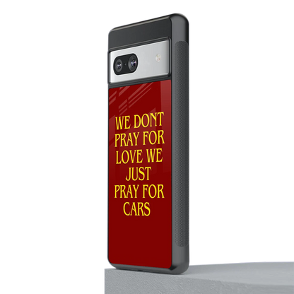 Pray For Cars stylish phone case for google pixel 7 | glossy glass and slim fit