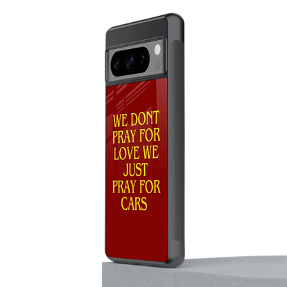 Pray For Cars stylish phone case for google pixel 8 pro | glossy glass and slim fit