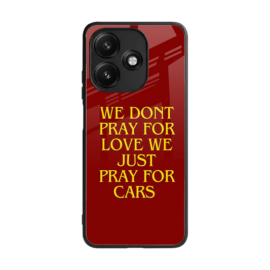 Pray For Cars back phone cover | glass case for redmi 12 5g