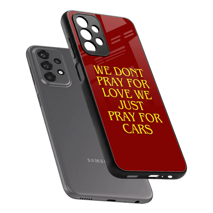Pray For Cars sleek samsung galaxy a23 cover with tempered glass back and TPU edges