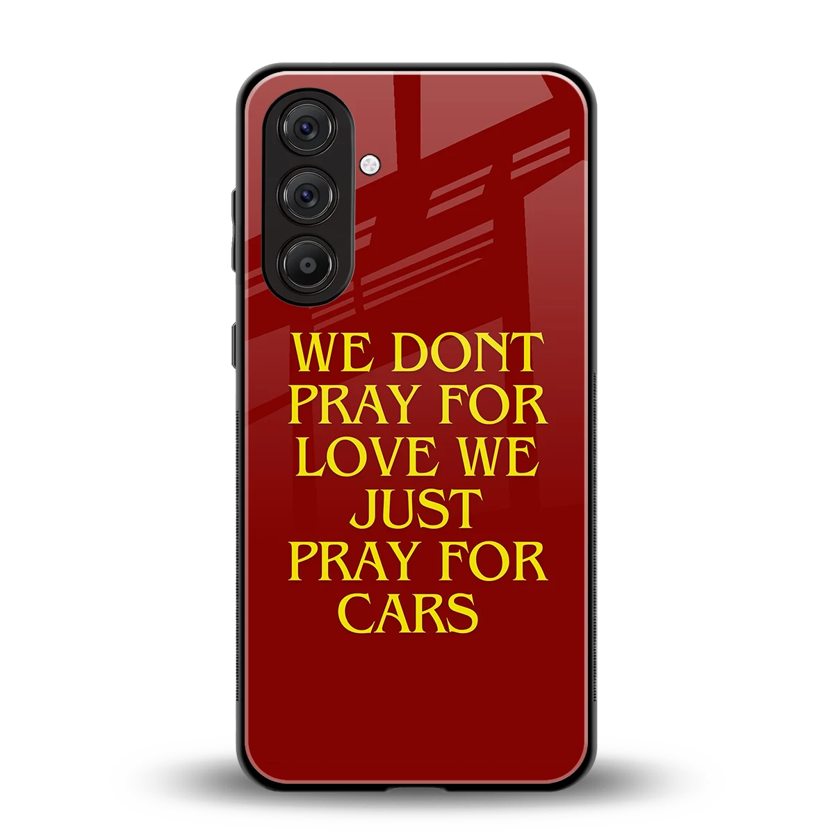 Pray For Cars back phone cover | glass case for samsung galaxy a55 5g