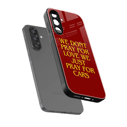 Pray For Cars sleek samsung galaxy a36 5g cover with tempered glass back and TPU edges