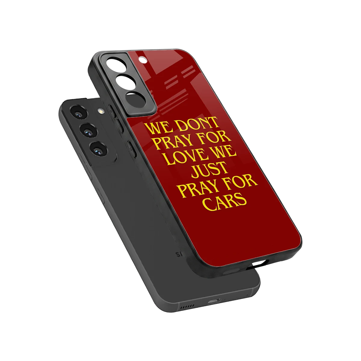 Pray For Cars sleek samsung galaxy s22 cover with tempered glass back and TPU edges