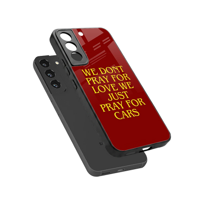 Pray For Cars sleek samsung galaxy s22 cover with tempered glass back and TPU edges