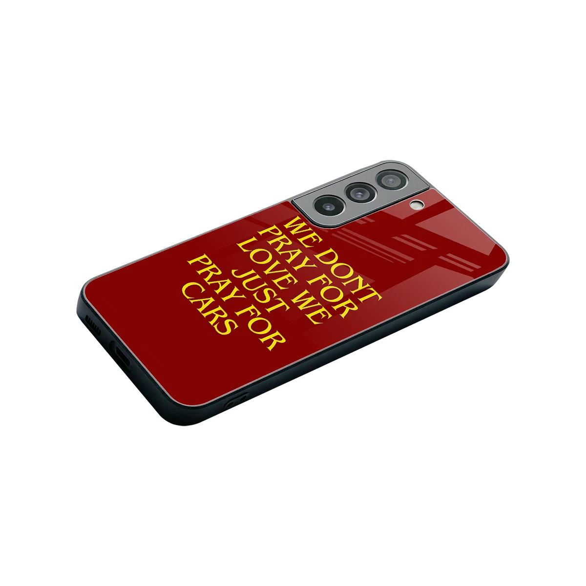 Pray For Cars stylish phone case for samsung galaxy s22 | glossy glass and slim fit