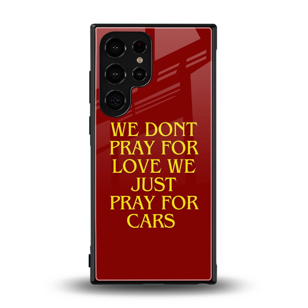 Pray For Cars back phone cover | glass case for samsung galaxy s24 ultra