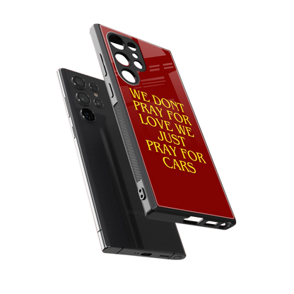 Pray For Cars sleek samsung galaxy s23 ultra cover with tempered glass back and TPU edges