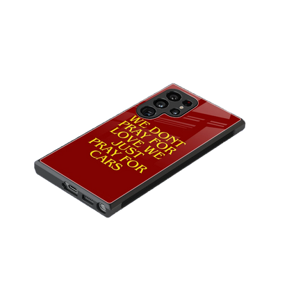 Pray For Cars stylish phone case for samsung galaxy s23 ultra | glossy glass and slim fit