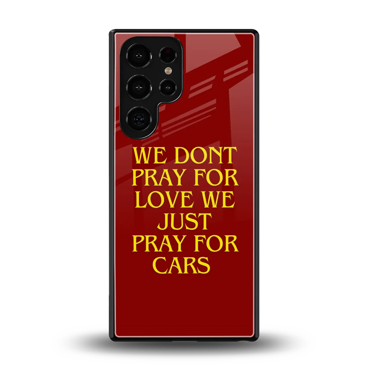 Pray For Cars back phone cover | glass case for samsung galaxy s25 ultra