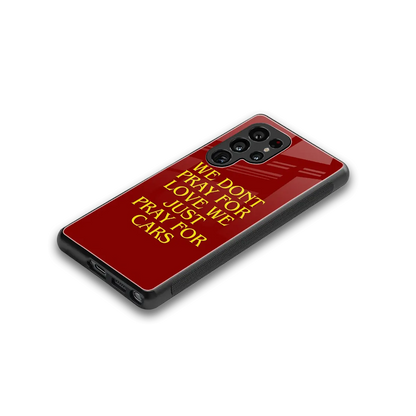 Pray For Cars stylish phone case for samsung galaxy s26 ultra | glossy glass and slim fit