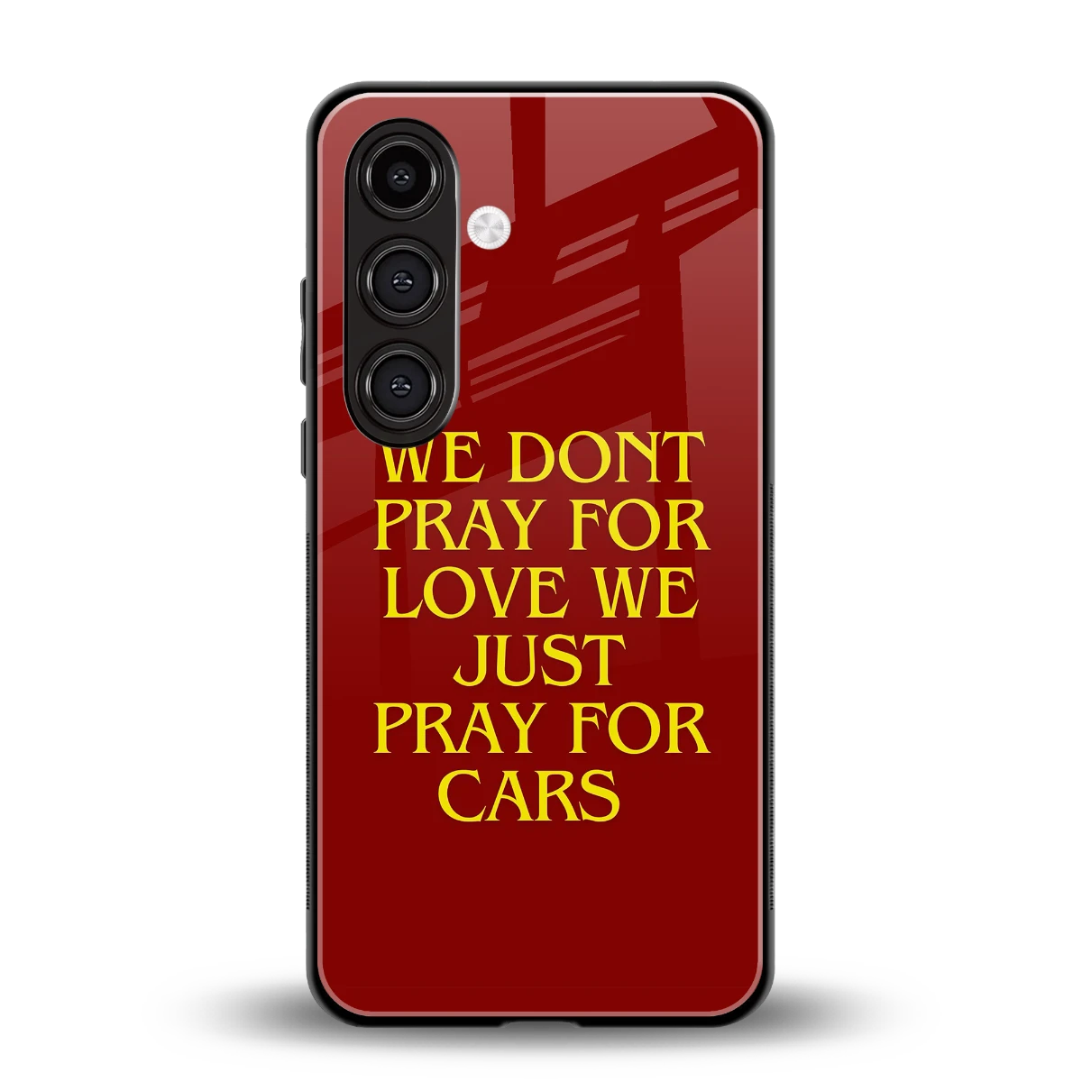 Pray For Cars back phone cover | glass case for samsung galaxy s25 fe