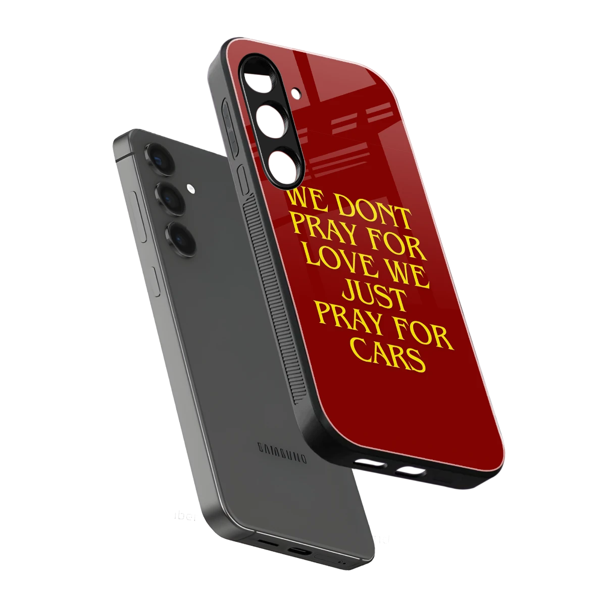 Pray For Cars sleek samsung galaxy s24 cover with tempered glass back and TPU edges