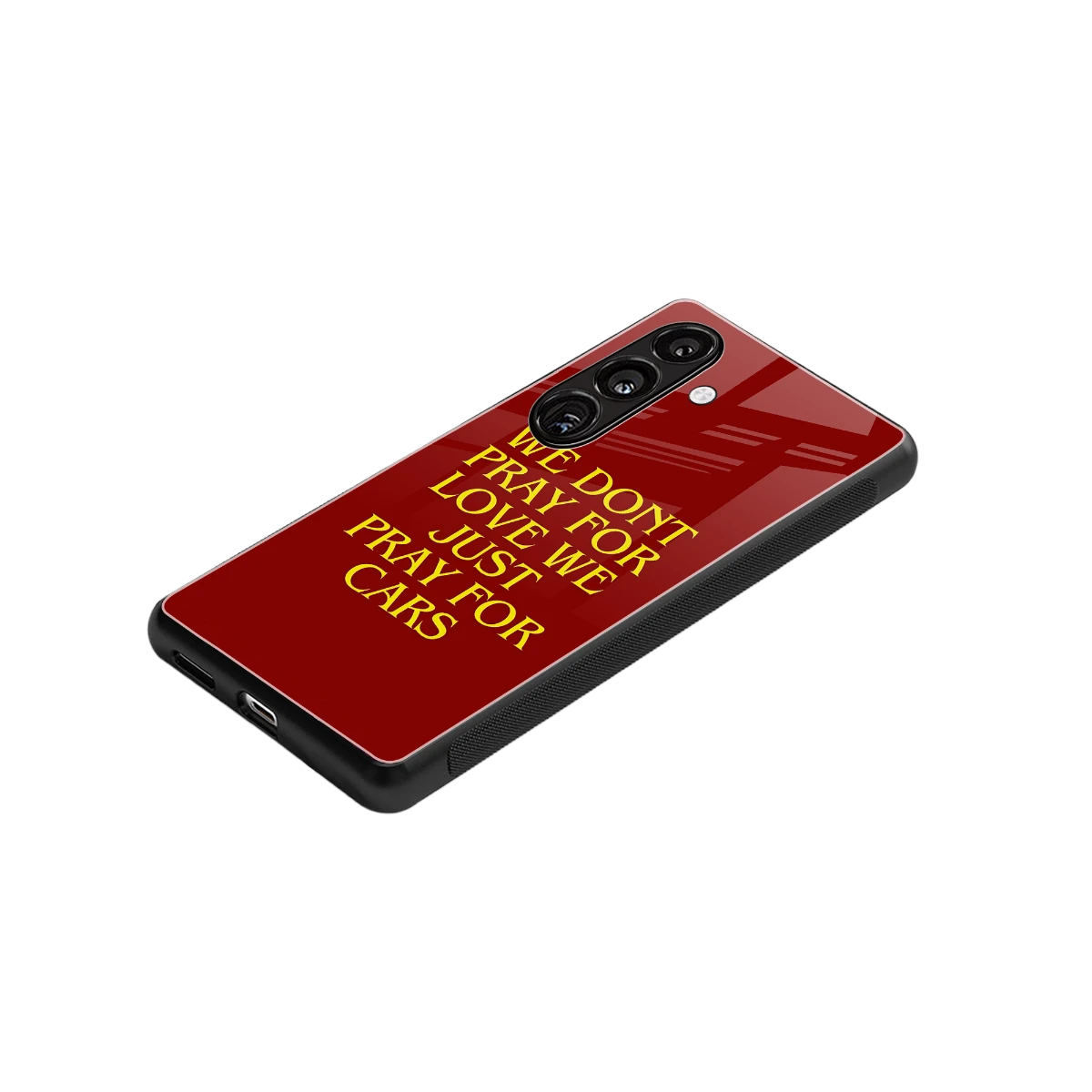 Pray For Cars stylish phone case for samsung galaxy s25 fe | glossy glass and slim fit