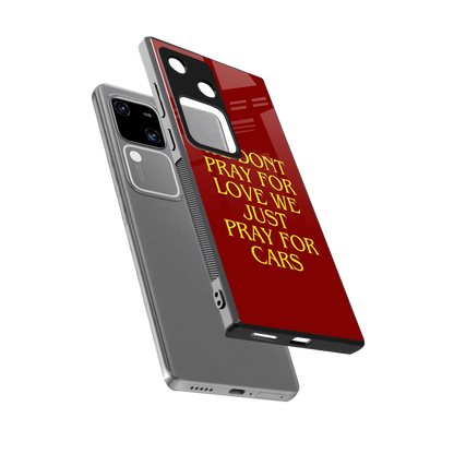Pray For Cars sleek vivo v30 cover with tempered glass back and TPU edges