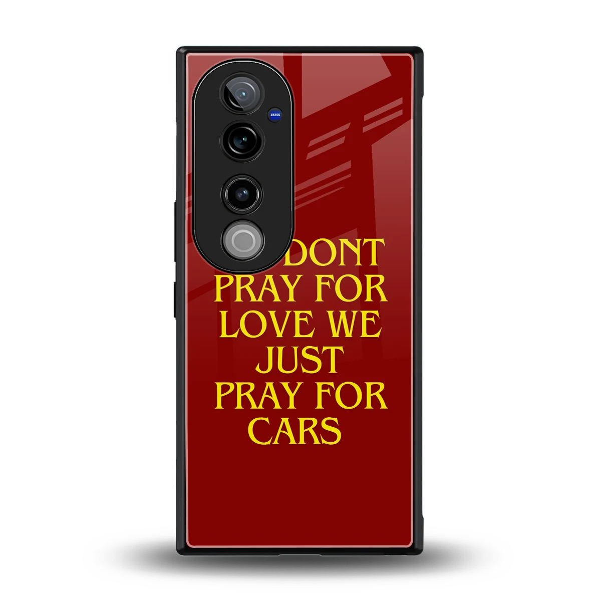 Pray For Cars back phone cover | glass case for vivo v40 pro