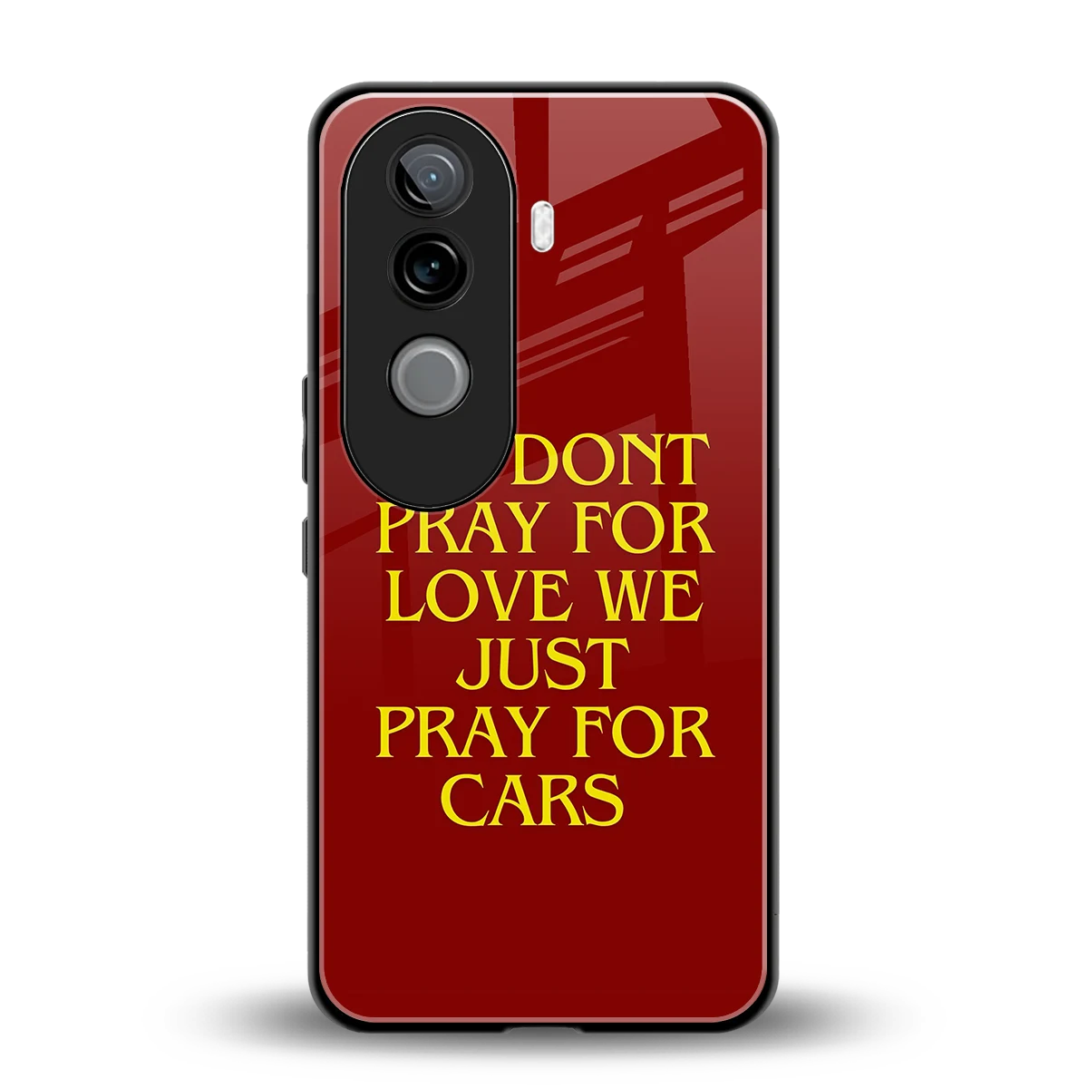 Pray For Cars back phone cover | glass case for vivo v40e