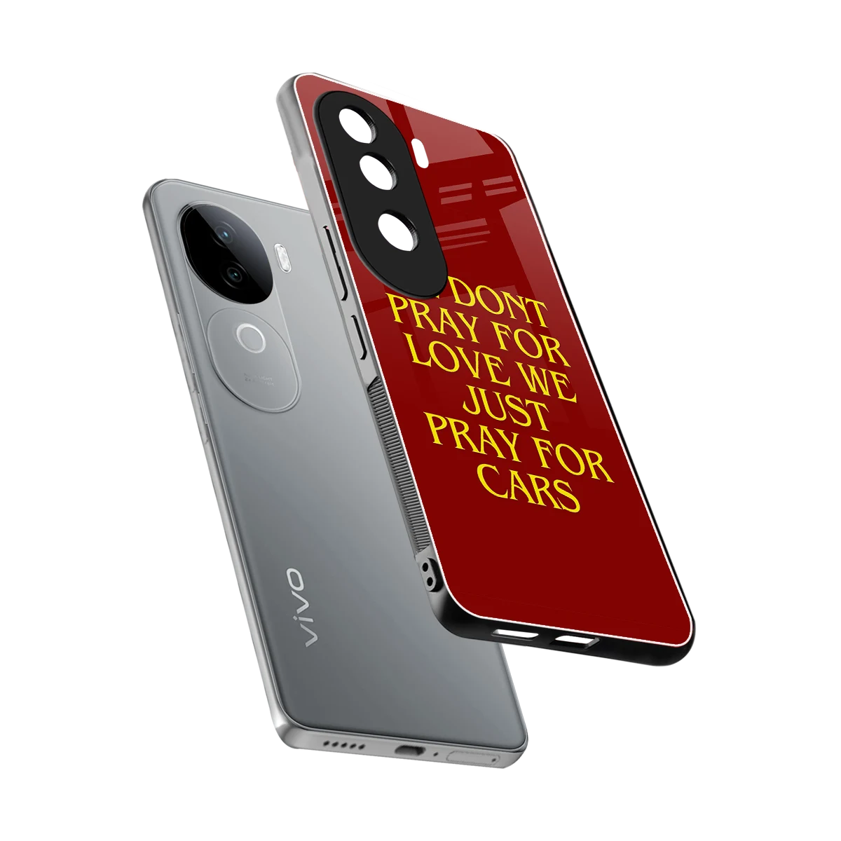 Pray For Cars sleek vivo v40e cover with tempered glass back and TPU edges