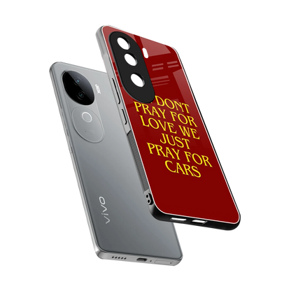 Pray For Cars sleek vivo v40e cover with tempered glass back and TPU edges