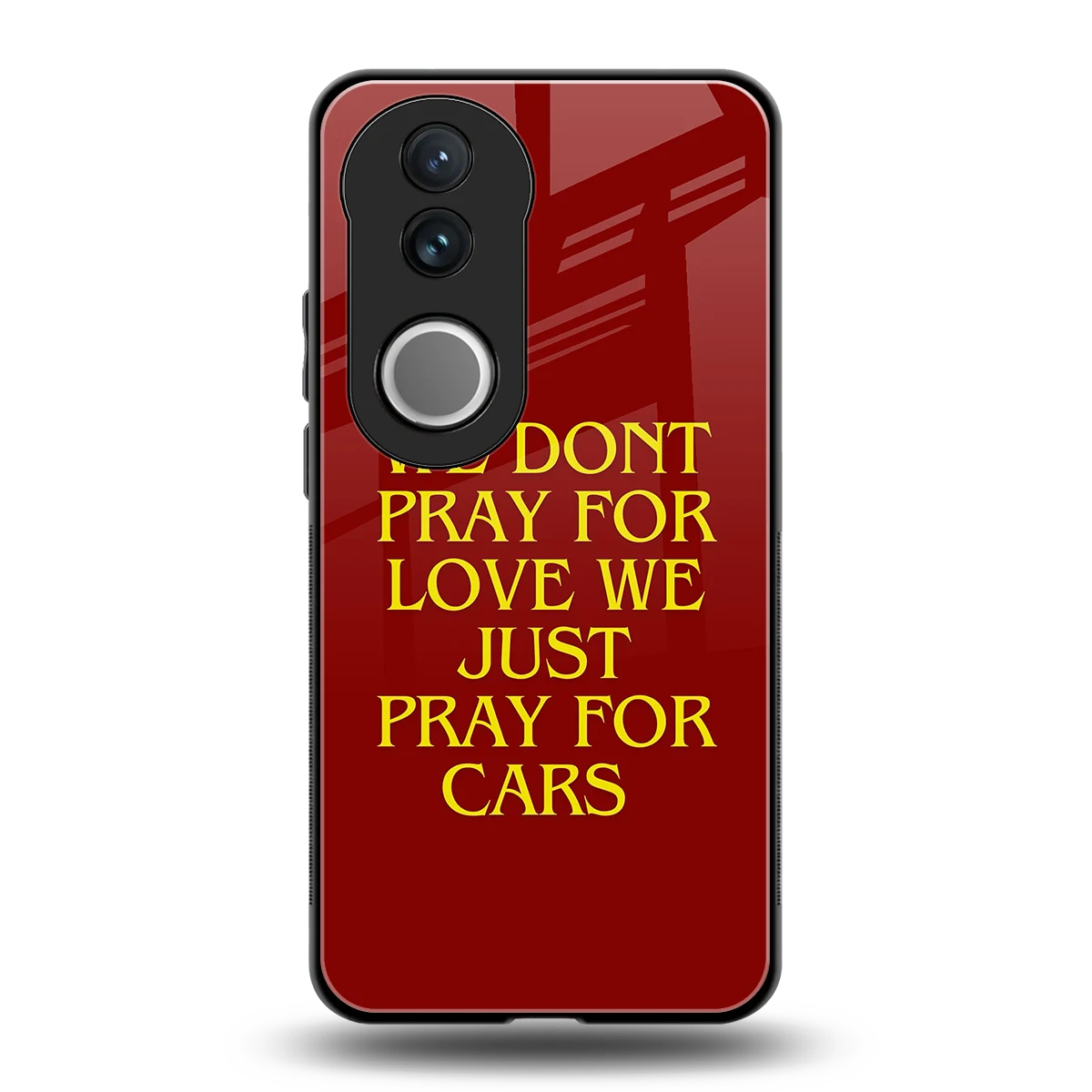 Pray For Cars back phone cover | glass case for vivo v50