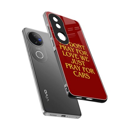 Pray For Cars sleek vivo v50 cover with tempered glass back and TPU edges