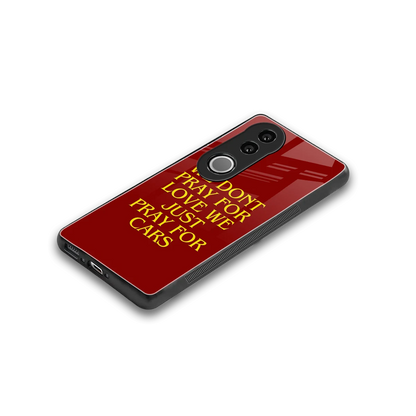Pray For Cars stylish phone case for vivo v50 | glossy glass and slim fit